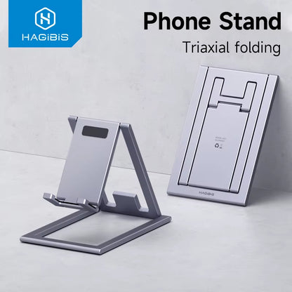 Hagibis Phone Stand Aluminum Cell Phone Adjustable Desk Phone Holder for Iphone 15/16/17 Pro Max SE Tablet Support Mount Stand
